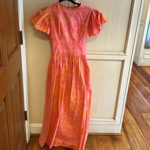 Sika women’s pink/orange floral dress size 10 (us 6)